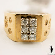 0.24 CT. (SI1-SI2) Diamond Gentlemen Ring in 14K Yellow and White Gold