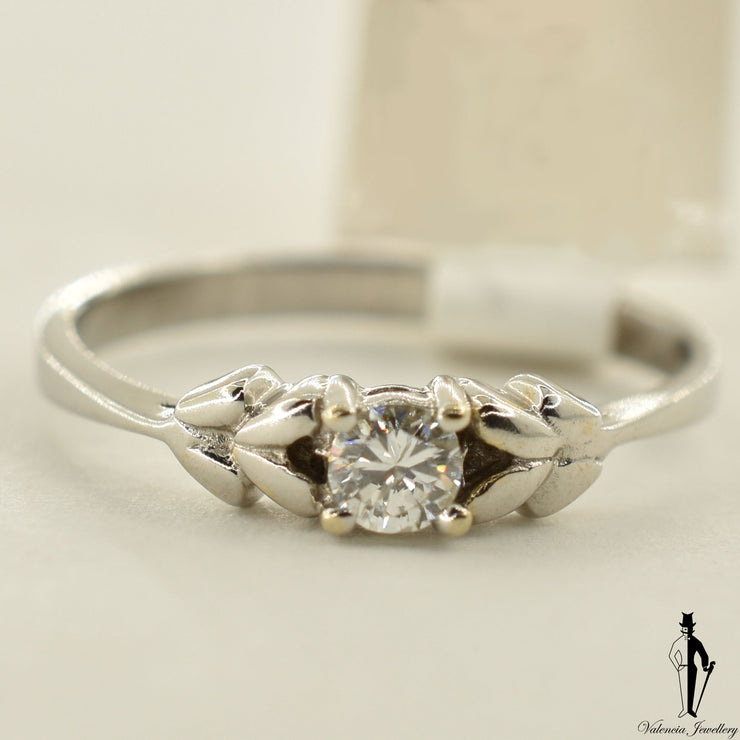 18K White Gold I1 Diamond (0.18 CT.) Solitaire Engagement Ring