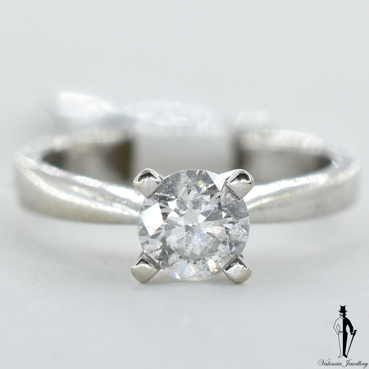 14K White Gold I1 Diamond (0.65 CT.) Solitaire Engagement Ring