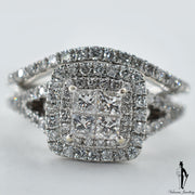 14K White Gold SI2 Diamond (0.76 CT.) Halo Style Engagement Ring