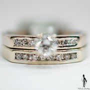 0.42 CT. (VS-SI) Diamond Band and Ring Set in 14K White Gold