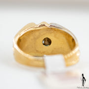 0.40 CT. (SI2-I1) Diamond Gentlemen Ring in 10K Yellow and White Gold