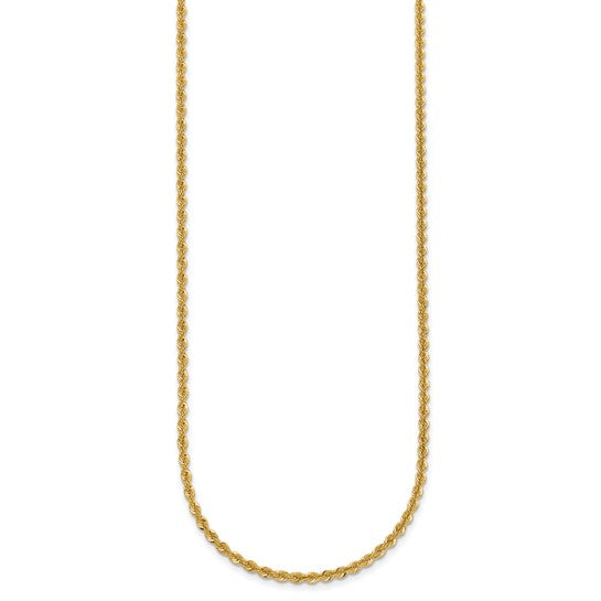 HERCO Gold Classic Solid Rope Chain Necklaces 2.5mm