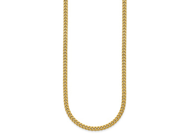 Herco 18K Gold Chain Polished 4.2mm Solid Curb 24 Inch