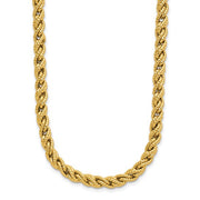 HERCO 18K Gold Polished Textured and Twisted 18” Rope Necklace