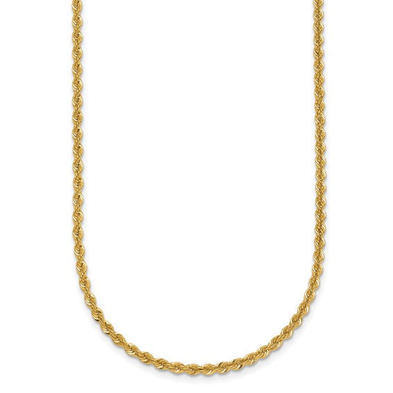 HERCO Gold Classic Solid Rope Chain Necklaces 2.5mm