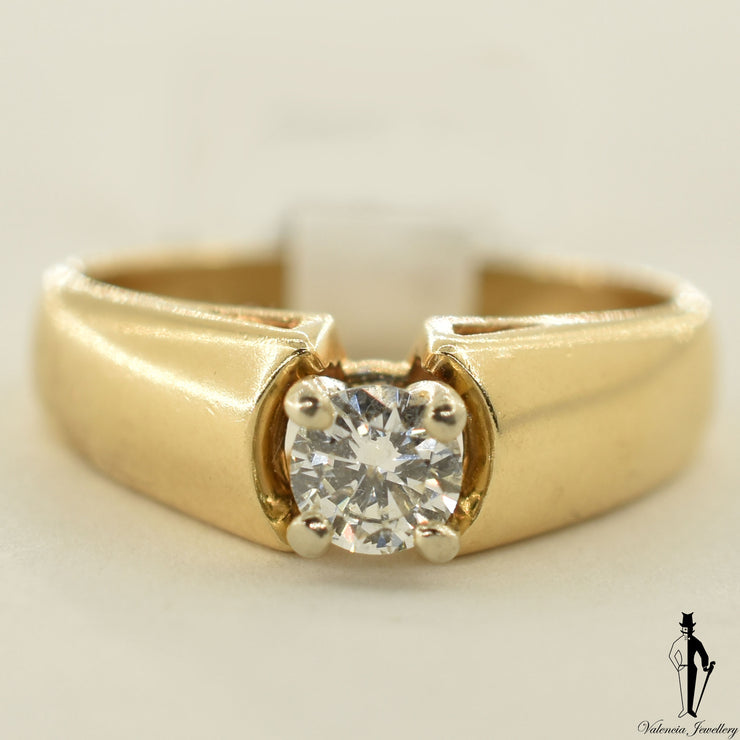 14K Yellow Gold I1 Diamond (0.37 CT.) Solitaire Engagement Ring