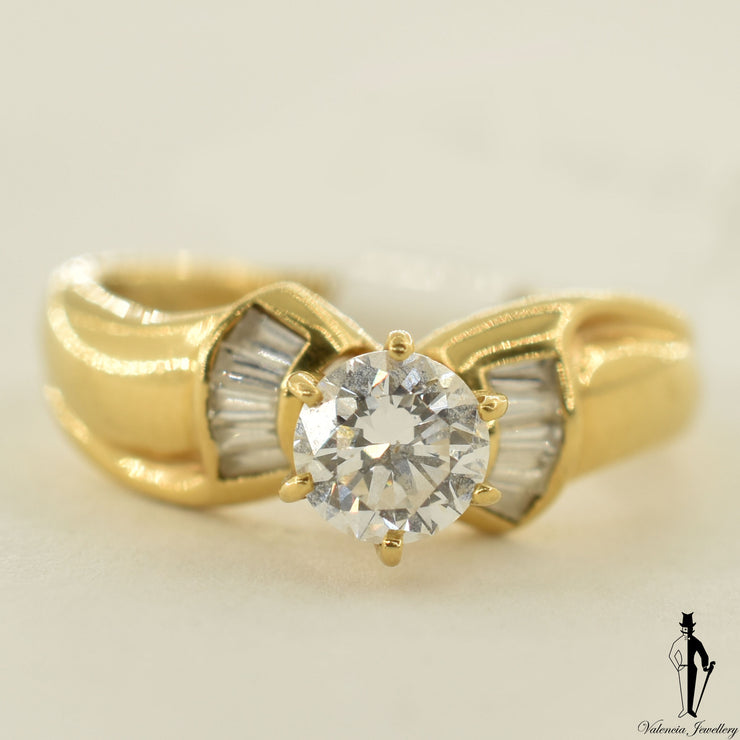 14K Yellow Gold SI2 Diamond (0.48 CT.) Channel Setting Engagement Ring