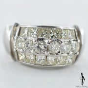 14K White Gold VS2-I1 Diamond (1.39 CT.) Domed Style Ring
