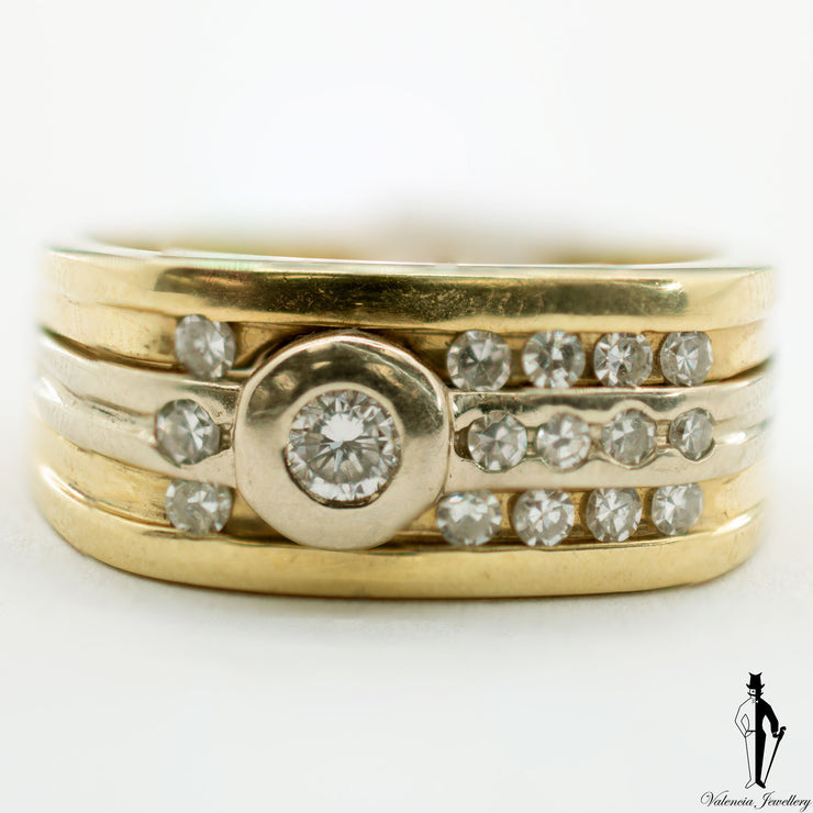 0.45 CT. (SI-SI1) Diamond Gentlemen Ring in 14K Yellow and White Gold
