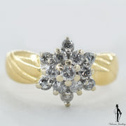 14K Yellow and White Gold SI2 Diamond (0.36 CT.) Cluster Style Ring