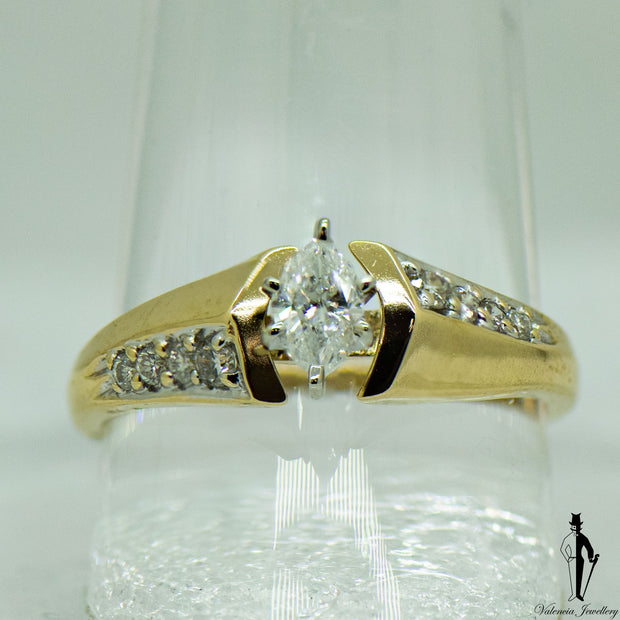 0.48 CT. (SI2-I1) Diamond Ring in 14K Yellow and White Gold