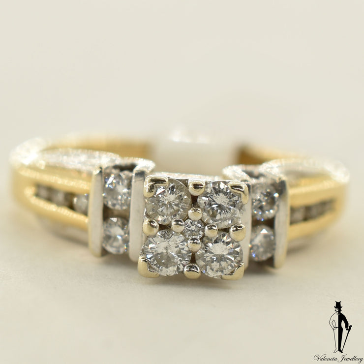14K Yellow Gold SI2 Diamond (0.24 CT.) Channel Setting Engagement Ring