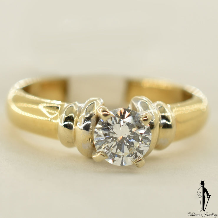 18K Yellow Gold SI2 Diamond (0.50 CT.) Solitaire Engagement Ring