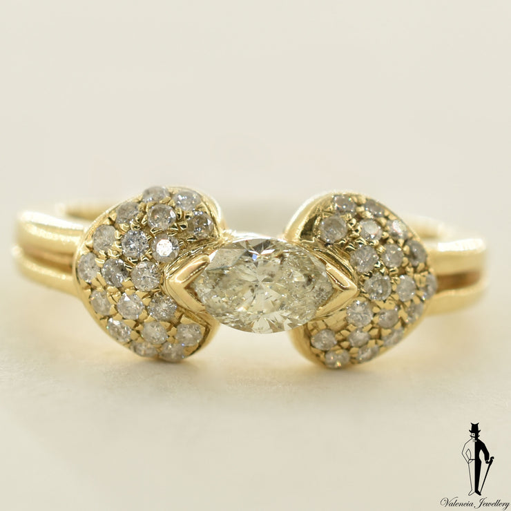 14K Yellow Gold I1 Diamond (0.46 CT.) Shoulder Setting Engagement Ring