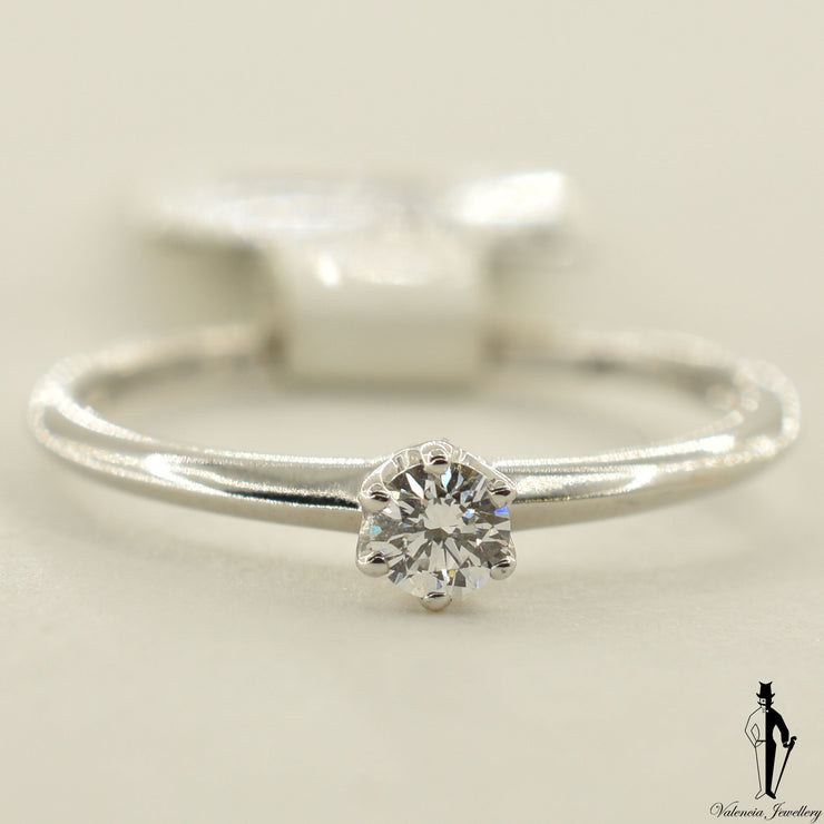 18K White Gold VS2 Diamond (0.16 CT.) Solitaire Engagement Ring