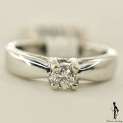 18K White Gold SI Diamond (0.22 CT.) Solitaire Engagement Ring