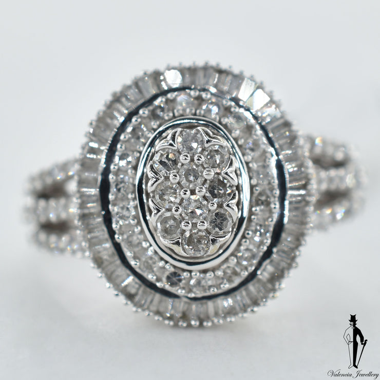 10K White Gold VS-SI Diamond (0.70 CT.) Cluster Style Ring