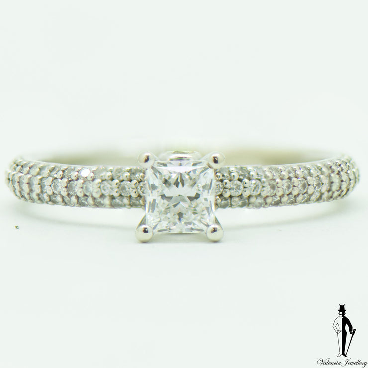 1.0 CT. (VS-SI1) Diamond Engagement Ring in 14K White Gold