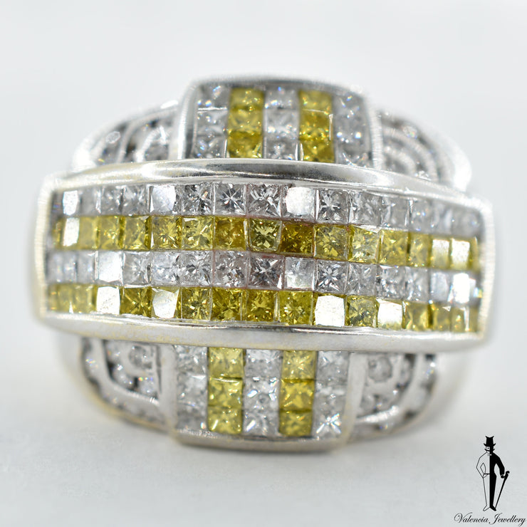 14K White Gold SI-I Diamond (4.67 CT.) Dome Style Ring