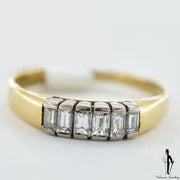 18K Yellow and White Gold VVS-VS Diamond (0.60 CT.) Half Bezel Set Ring