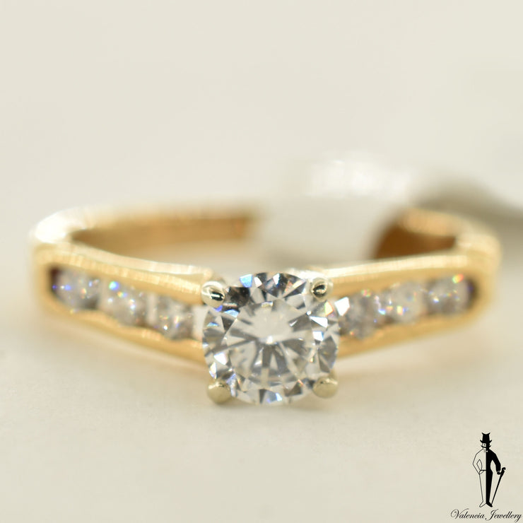 18K Yellow Gold SI1 Diamond (0.49 CT.) Channel Setting Engagement Ring