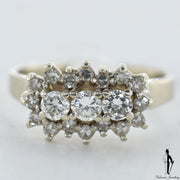 14K White Gold VS-SI Diamond (0.36 CT.) Cluster Style Ring