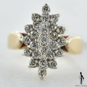 14K Yellow and White Gold SI1-2 Diamond (0.60 CT.) Cluster Style Ring