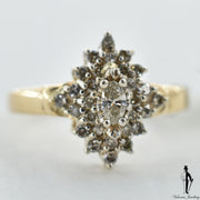 14K Yellow and White Gold SI2 Diamond (0.20 CT.) Cluster Style Ring