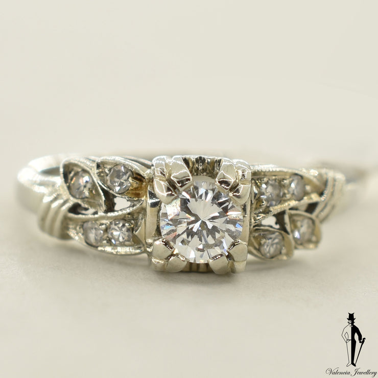 18K White Gold VS2 Diamond (0.36 CT.) Channel Setting Engagement Ring