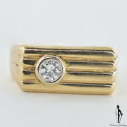 14K Yellow and White Gold Diamond (0.22 CT.) Bezel Set Custom Ring
