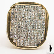 12.12 CT. (SI) Diamond Gentlemen Ring in 14K Yellow and White Gold