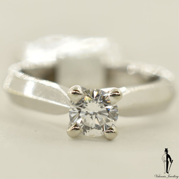 14K White Gold SI Diamond (0.54 CT.) Solitaire Engagement Ring