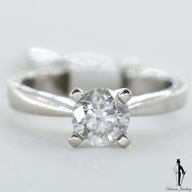 14K White Gold I1 Diamond (0.65 CT.) Solitaire Engagement Ring