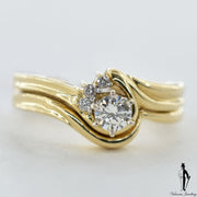 14K Yellow Gold SI1 Diamond (0.30 CT.) Swirl Style Engagement Ring