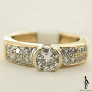 14K Yellow Gold VS2 Diamond (0.50 CT.) Channel Setting Engagement Ring