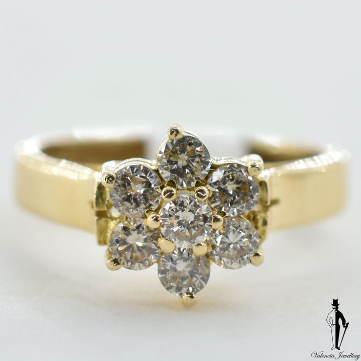 14K Yellow Gold SI2 Diamond (0.42 CT.) Cluster Style Ring