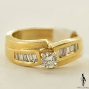 18K Yellow Gold VS Diamond (0.22 CT.) Channel Setting Engagement Ring