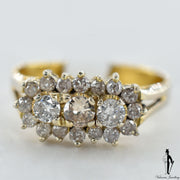 14K Yellow Gold SI2-I2 Diamond (0.68 CT.) Cluster Style Ring