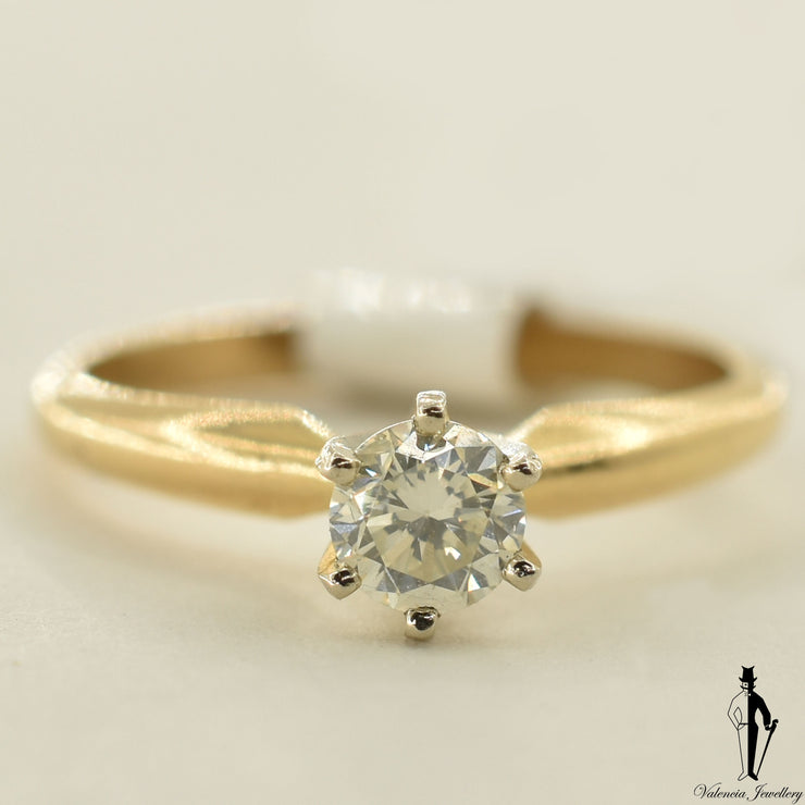 14K Yellow Gold SI2 Diamond (0.40 CT.) Solitaire Engagement Ring