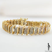 1.80 CT. (I1-I2) Diamond Ladies Bracelet in 10K Yellow and White Gold