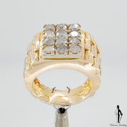 2.17 CT. (I2-3) Diamond Gentlemen Ring in 14K Yellow Gold