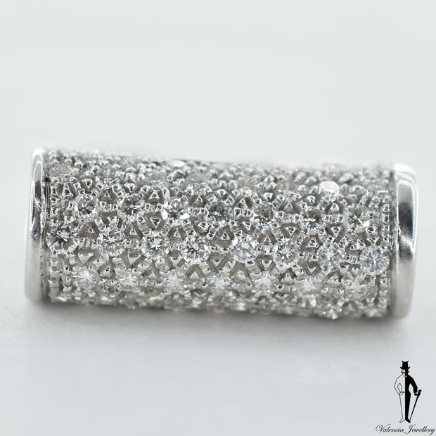 18K White Gold VS-SI Diamond (0.85 CT.) Roll Style Ring