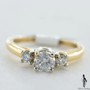 18K Yellow and White Gold SI1-2 Diamond (0.73 CT.) Three Stone Engagement Ring