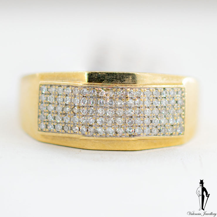 0.46 CT. (VS-SI) Diamond Gentlemen Ring in 10K Yellow and White Gold