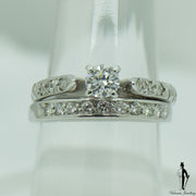 1.12 CT. (VS-SI1) Diamond Ring and Band Set in 14K White Gold