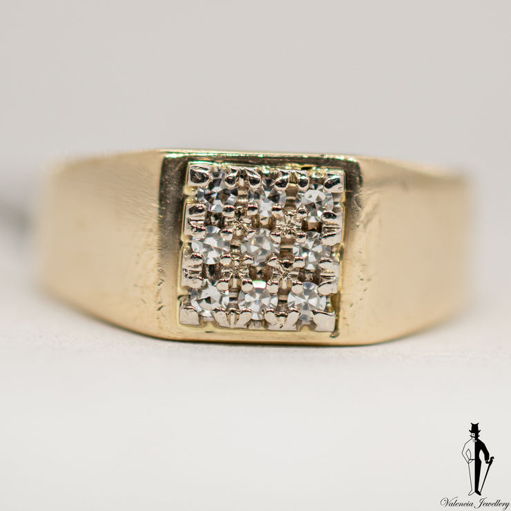 0.15 CT. (VS-SI) Diamond Ring in 14K Yellow and White Gold