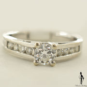 14K White Gold SI1 Diamond (0.45 CT.) Channel Setting Engagement Ring