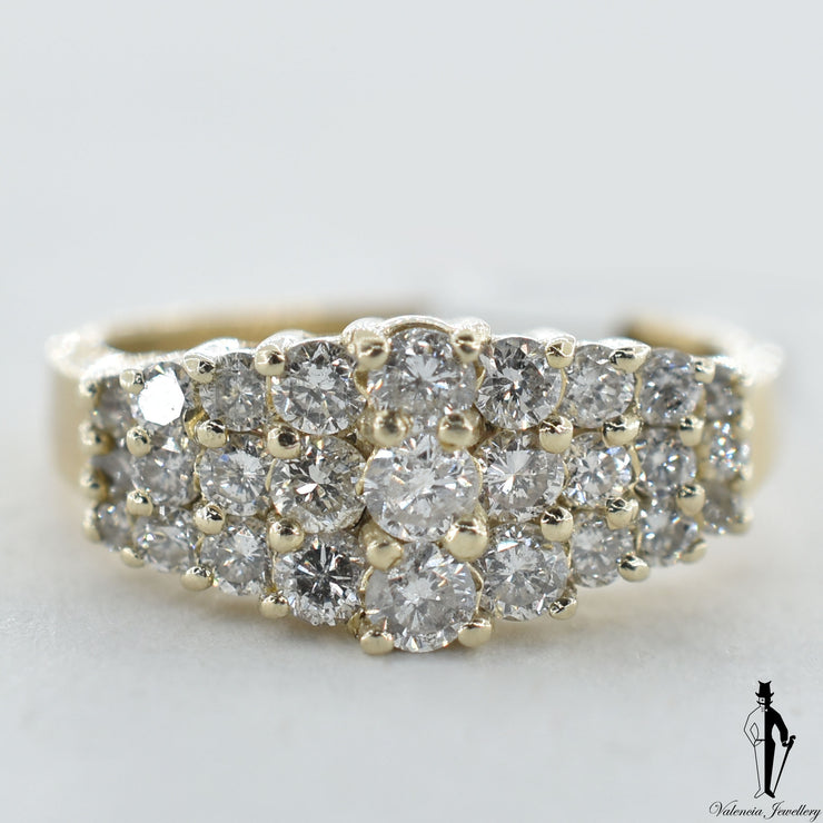 14K Yellow Gold SI2-I1 Diamond (0.80 CT.) Stairway to Heaven Style Ring