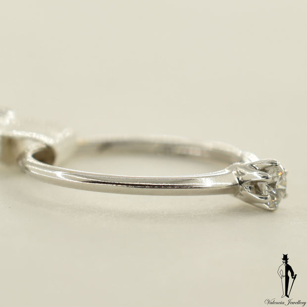 18K White Gold VS2 Diamond (0.16 CT.) Solitaire Engagement Ring